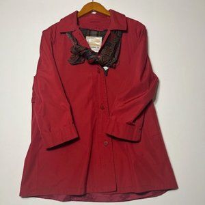 Women's Red London Fog Limited Edition Peacoat with Scarf Size 12 Petite